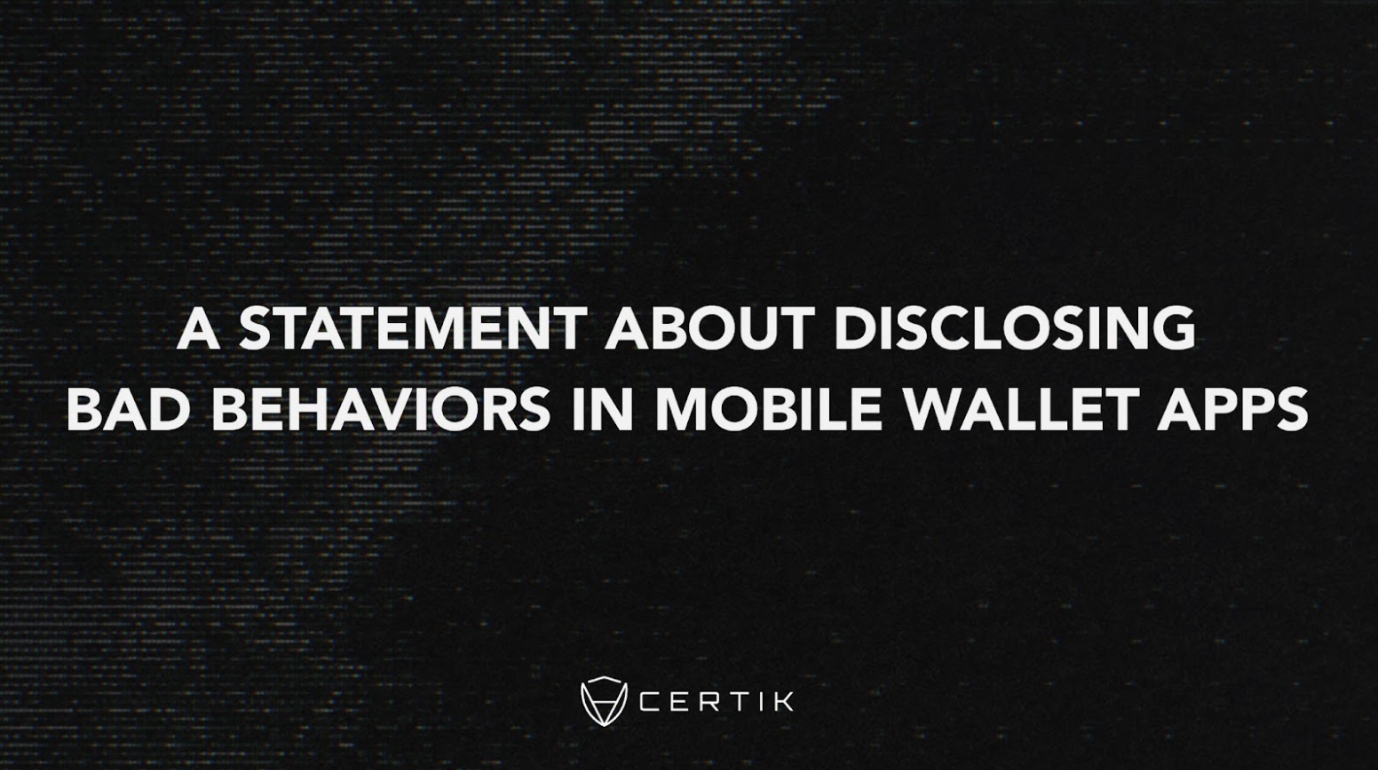 A Statement about Disclosing Bad Behaviors in Mobile Wallet Apps